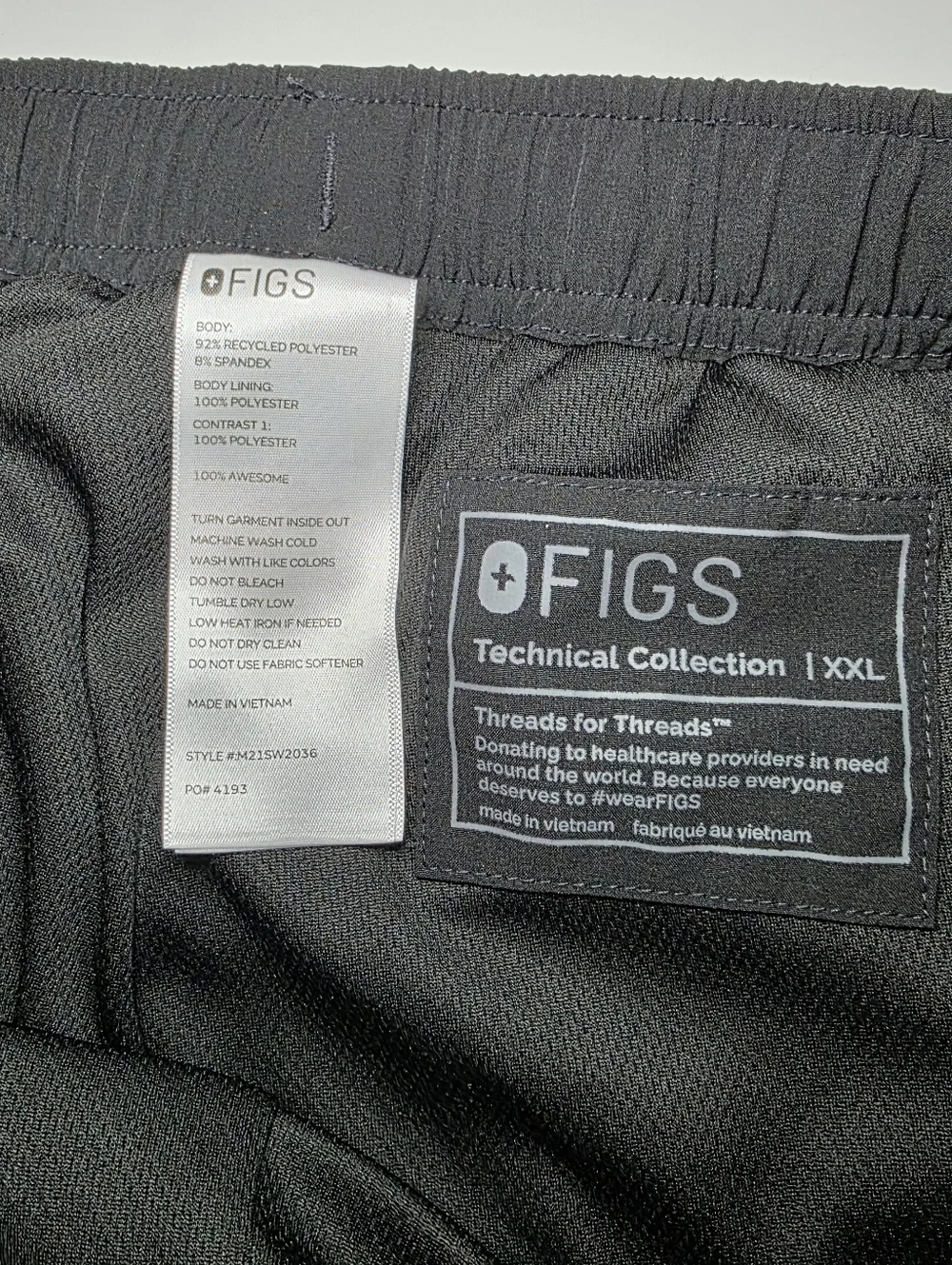 Figs Tansen Freex Lined Jogger Black Men’s Size XXL Scrub Pants